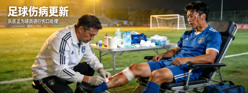 足球伤病情况更新报道配图 - 队医治疗球员